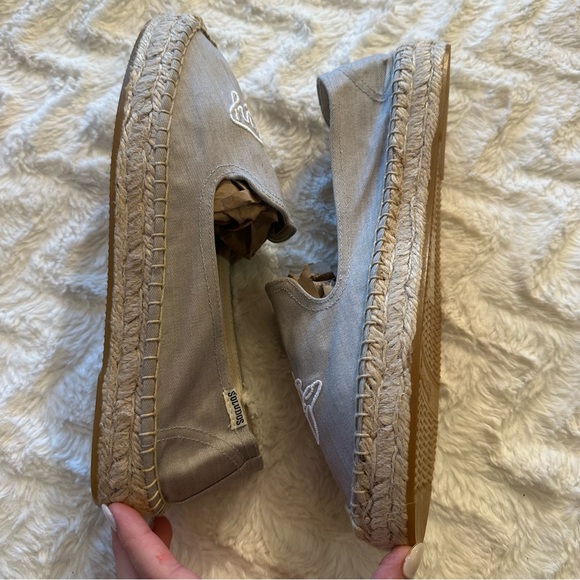 Soludos x Ceizer Gray Chambray Embroidered Let's Fly Away Espadrilles Size 9 - Picture 9 of 11
